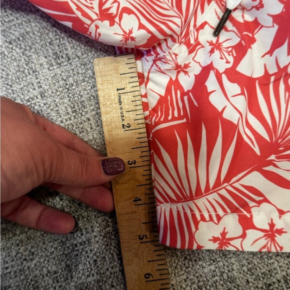 Onia Men’s Swim Trunks Elastic Waist Pockets Lined Coral White Drawstring Sz S - Picture 13 of 13